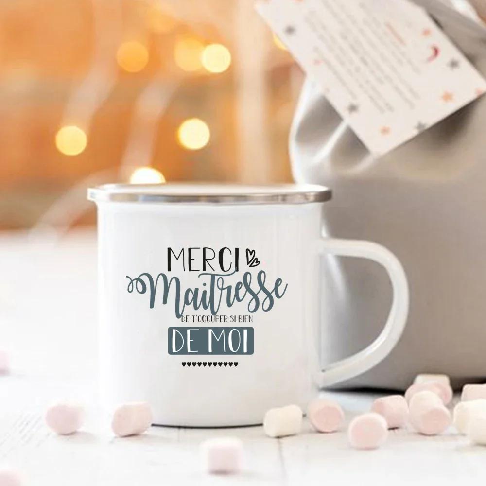 Coffee Cups Thank You Mistress Enamelled Mug Gift Idea for Coffee Lover Original Teacher Gifts School Asurprise for Teacher