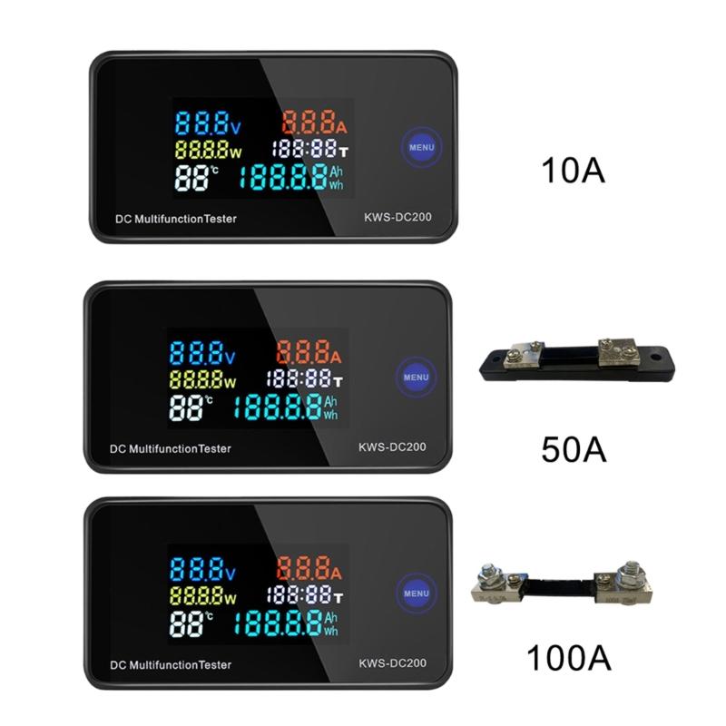 Digital LCD Voltmeter Ammeter 10/50/100A Current Power Energy Meter 0-200V 10/50/100A  DC Multifuntional Tester