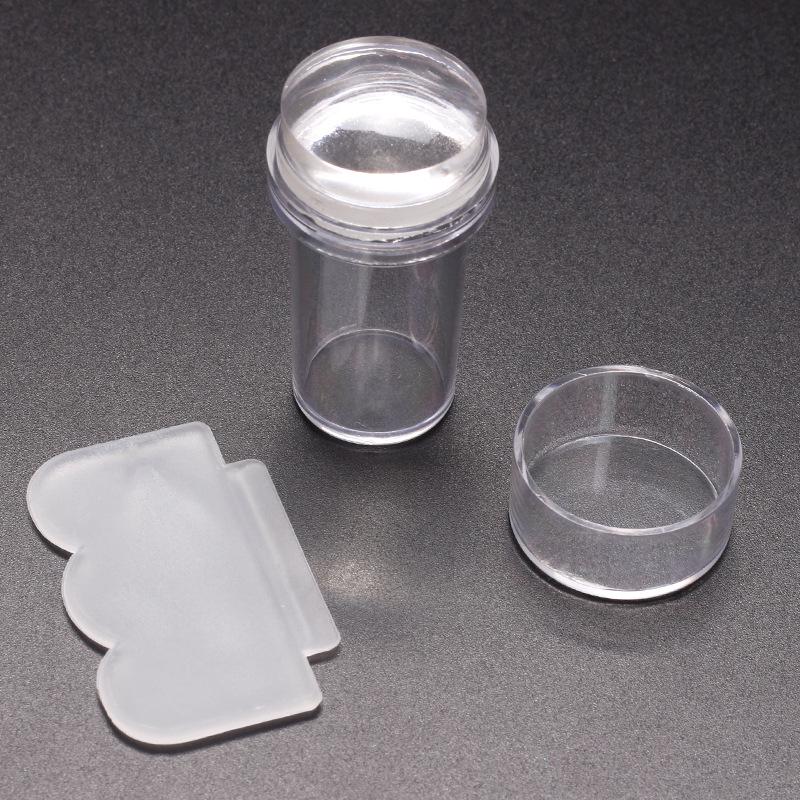 Transparent Silicone Nail Stamp with 2.4cm Print Head for DIY Designs