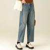Fanzhen Women's Fleece-Lined High-Waisted Harem Jeans