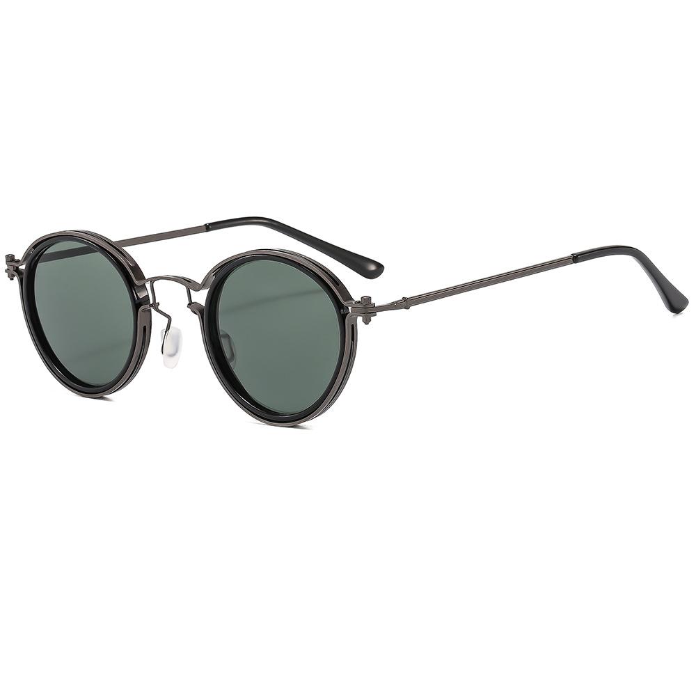 Sweeping Black Storm Li Chengyang Glasses Sun Honglei With Frame Round Retro Men'S Trendy Sunglasses Uv-Proof Sunglasses