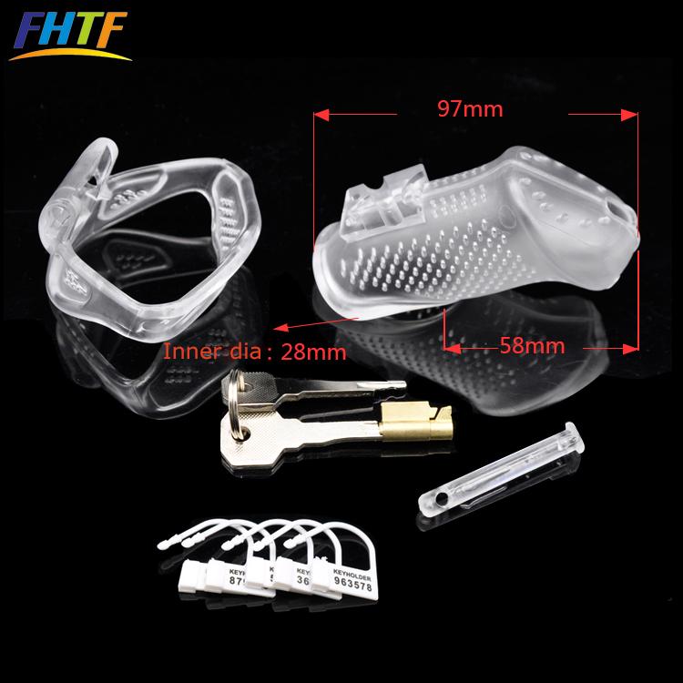 New Design PC Material Plastic Chastity Cock Cage Lock