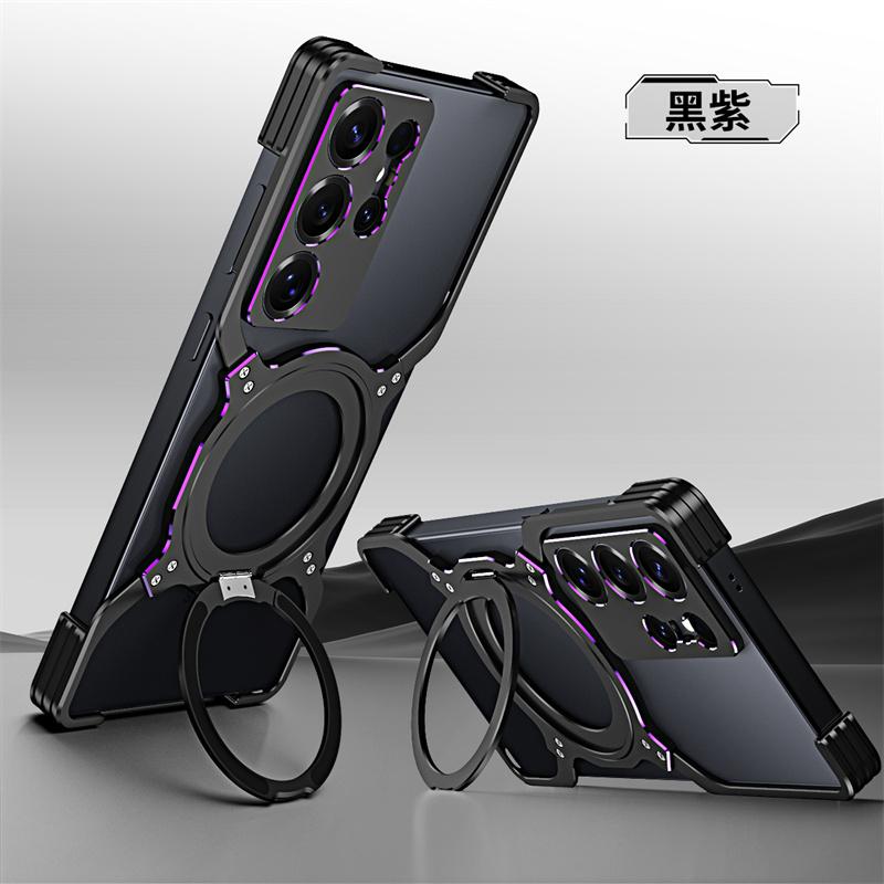 

Titanium Metal Phone Case For For Samsung Galaxy S23 S24 S25 Ultra Plus Aluminum Alloy Bumper 360° Magnetic Lens Protect Frame Cover For Galaxy S24