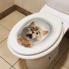 Kreativ Realistisk Cute Cat Vision 3D Toalettklistremerke Morsomt Dyr Bad Toalettlokk Dekor Selvklebende PVC Vanntett Maleri