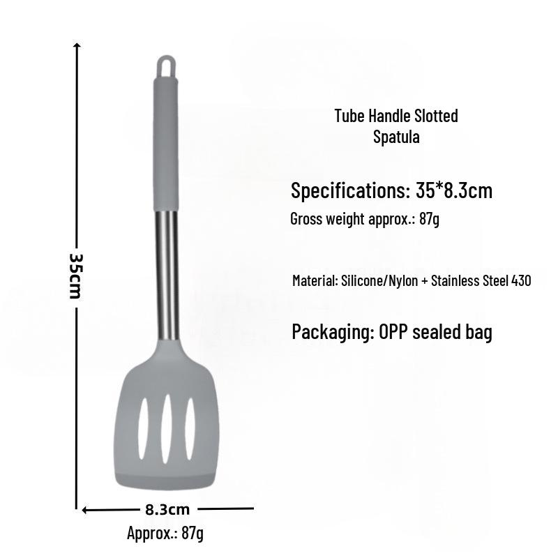 Antihaft-Silikon-Winkelspatel mit Schlitzen zum Braten und Kochen