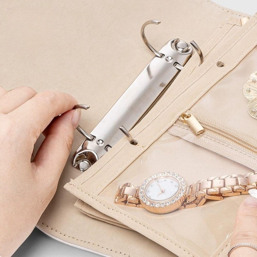 Velvet Leather Jewelry Case Detachable Jewelry Storage Book Travel Jewelry Organizer Travel