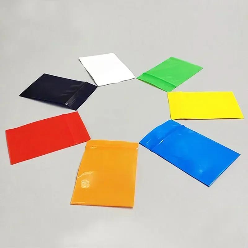 500pcs Colour Trumpet Self Sealing Bag Mini Transparent Thick Jewelry Packaging Bags Plastic Packing Storage Zipper Sealing Bag