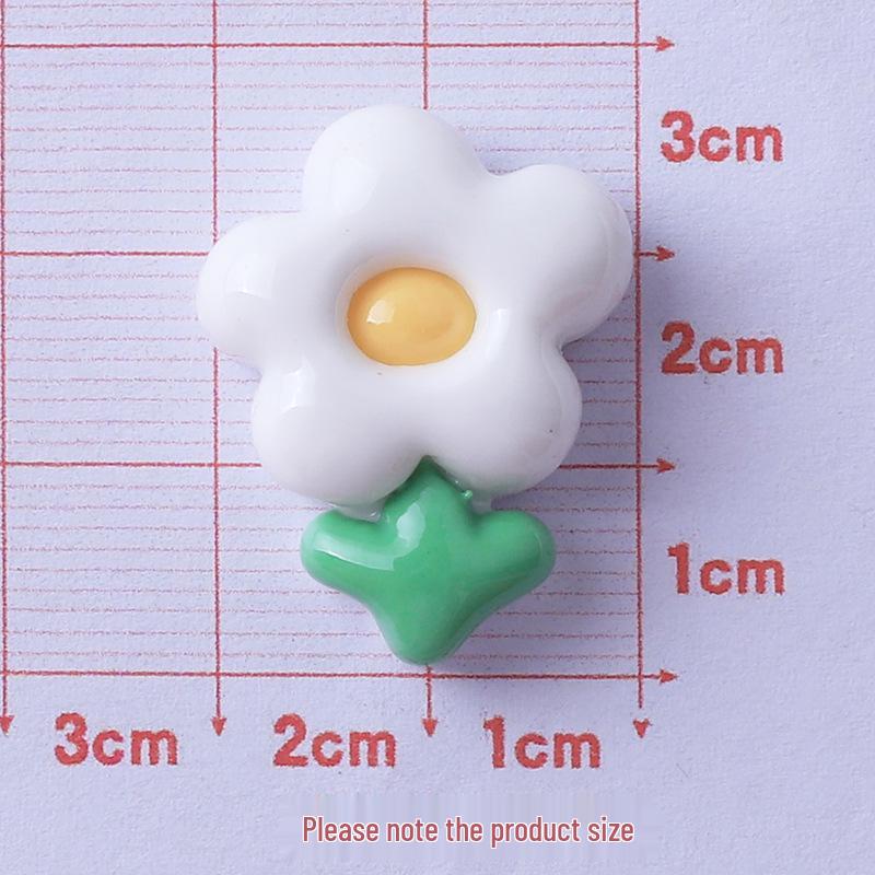 Colorful Five-Petal Flower Resin Accessories: Glossy DIY Case, Hair Clip, & Nail Art