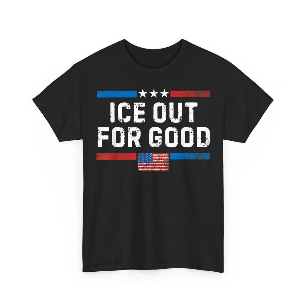 

ICE Out for Good Bold Protest Statement American Flag Vintage Unisex TShirt Unisex T-Shirt XXL