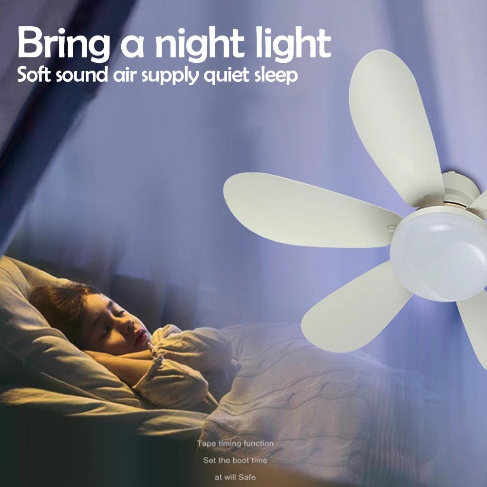 Home E27/26 Base Ceiling Fan Light Wireless Remote Control Infinitely Dimmable 20-40W Room Bedroom Ceiling Fan with Night Lights