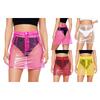 S-XXL Femei Fustă creion transparentă din PVC cu talie înaltă bodycon cu buzunare Cover-up transparent pentru ținute de plajă și club