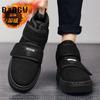 Designer Fashion Men's Corduroy Snow Boots Winter Furry Warm Hook&loop Comfortable Outdoor High-tops Skate Shoes Sneakers