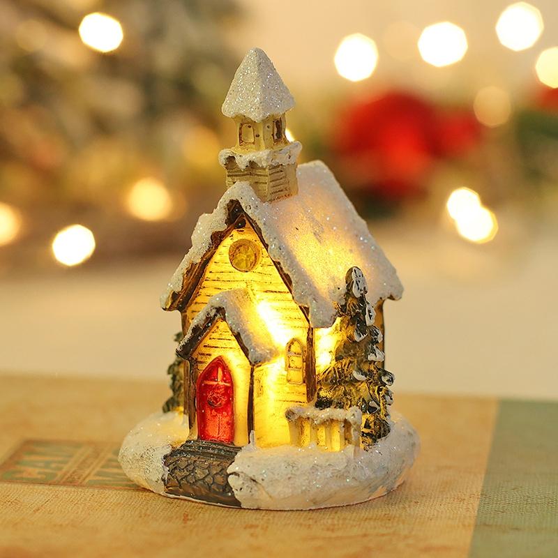 Led Christmas Village Houses Pryskyřice Jemná skříňka Milované sběratelské budovy Novoroční dárek
