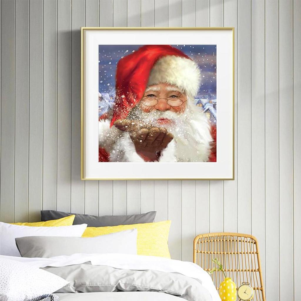 Diamant Painting Weihnachtsmann Vollrundbohrer Bild von Strasssteinen DIY Zeichnung