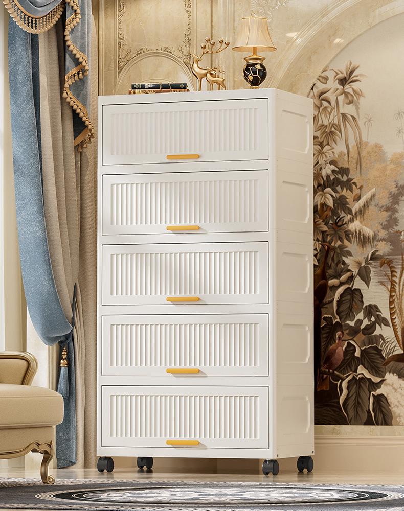 Multi-Layer Plastic Storage Cabinet for Children's Clothes, Snacks, Toys, Bedroom, Wardrobe, and Medicine.