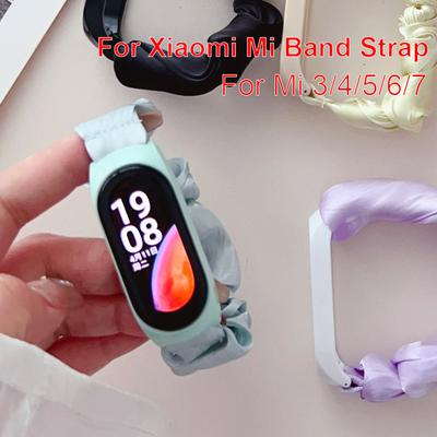 Chiffon Elastische Stretch Armband voor Xiaomi Mi Band 7 6 5 Band Stof Horlogeband voor Miband Lint Vervangende Polsband