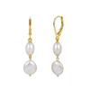 ORSA JEWELS 925 Sterling Silver Natural Freshwater Pearl Ear Line for Women Sweet Chic 14K Gold Plated Earrings Jewelry GPE138