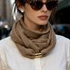 French Elegant Neck Scarf, Versatile Solid Color Scarf, Minimalist No-Tie Scarf Neck Warmer,  Premium Feel Versatile Neck Scarf