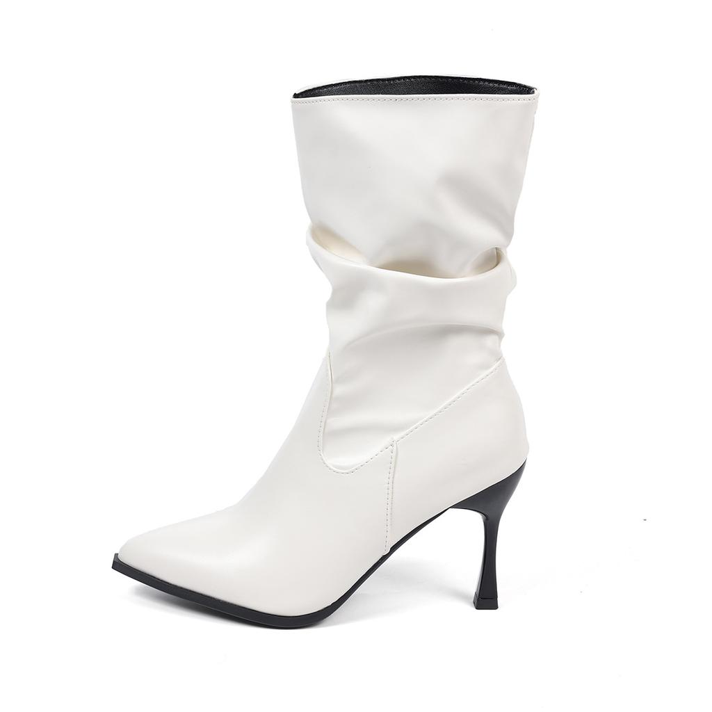 Summer pointed stiletto high heel stack fashion boots women's medium tube temperament sleeve women's boots