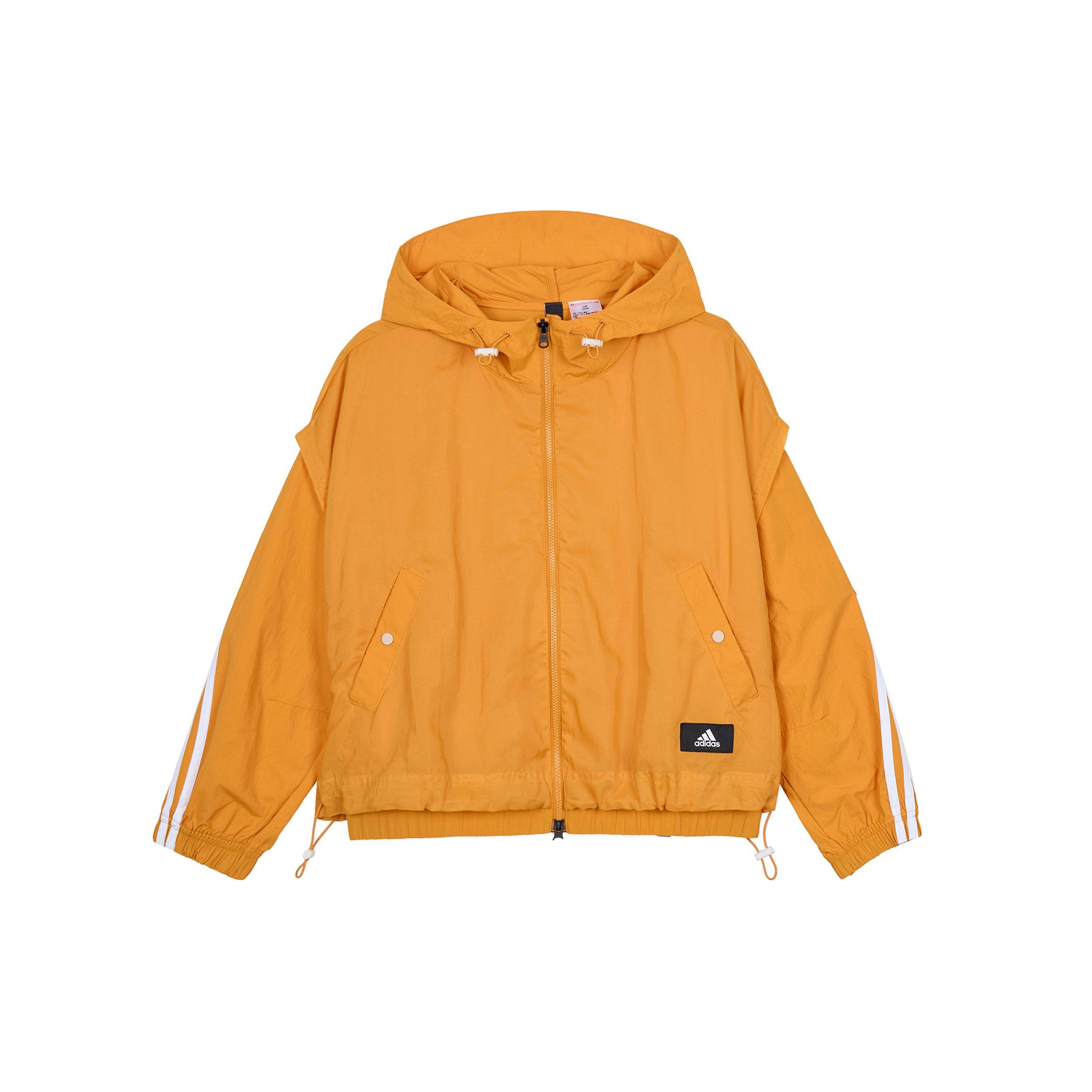 

Adidas Essentials Series Striped Hooded Zip Jacket Women Daily Sports Casual Outerwear Yellow HA0813 L