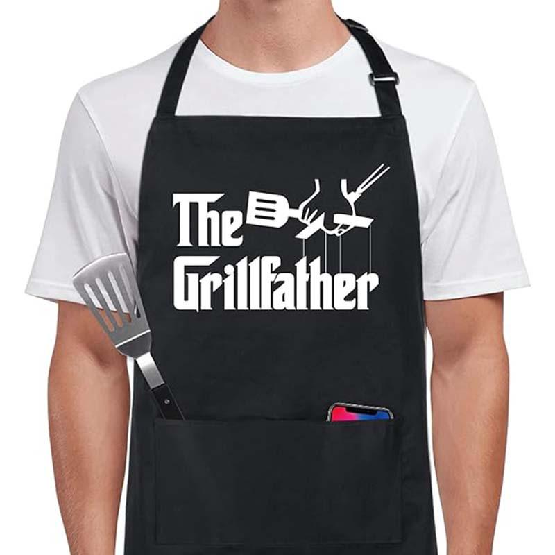 Unisex Hanging Neck Creative Letter Logo Apron for Couples - Ideal for Restaurants and Work