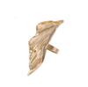 Cross-border heavy industry retro personality irregular smooth alloy leaf leaf live ring creative casual versatile model