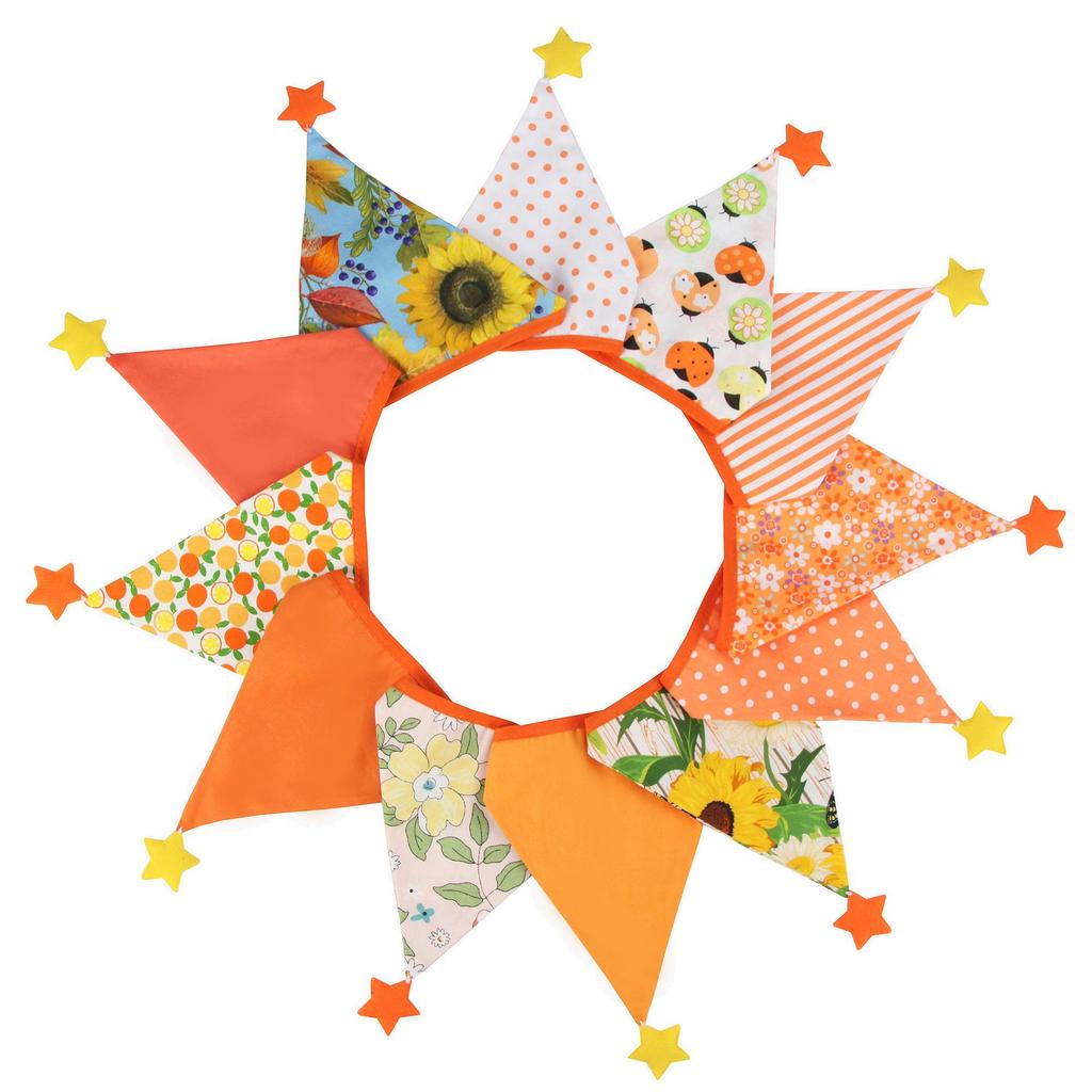 Nordic Star Cotton Triangle Flag Banner for Wedding or Kindergarten Decor