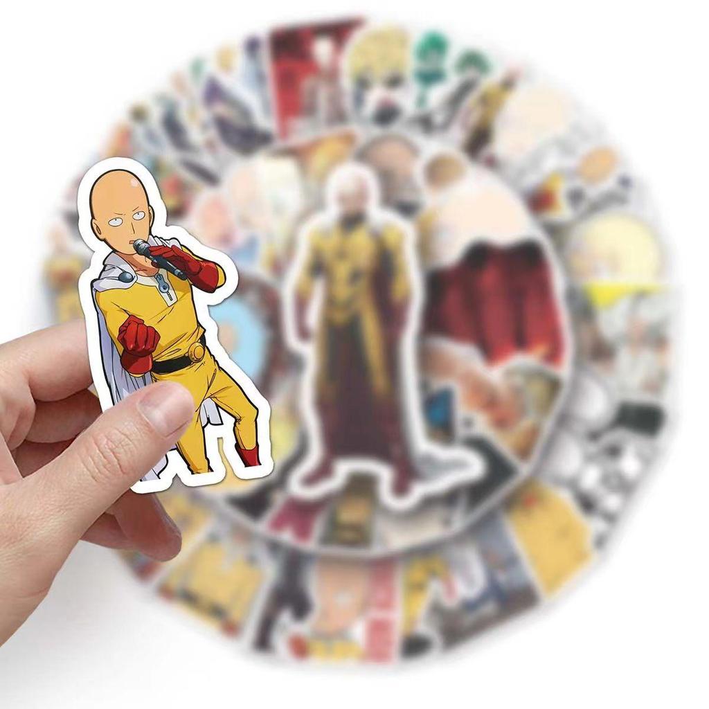 ONE PUNCH MAN Color Stickers, 57 Sheets (not Repeated), Waterproof and Sunscreen.