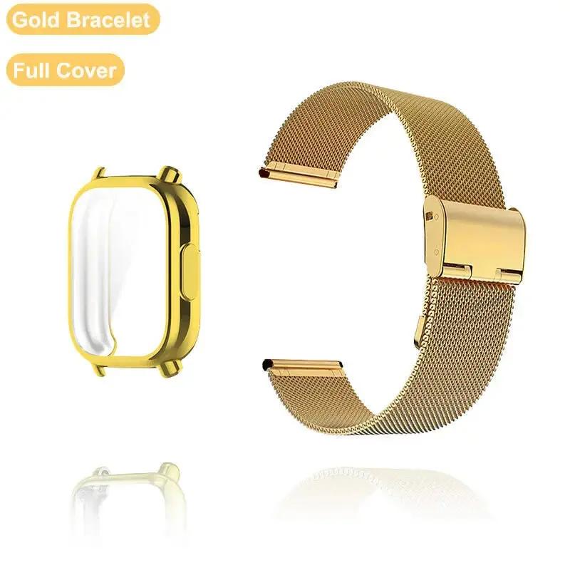 Nowy pasek do Redmi Watch 5 Active z etui i osłoną ekranu Paski do zegarka Redmi Watch 5 Lite Bransoletka Męska Damska Metalowy pasek