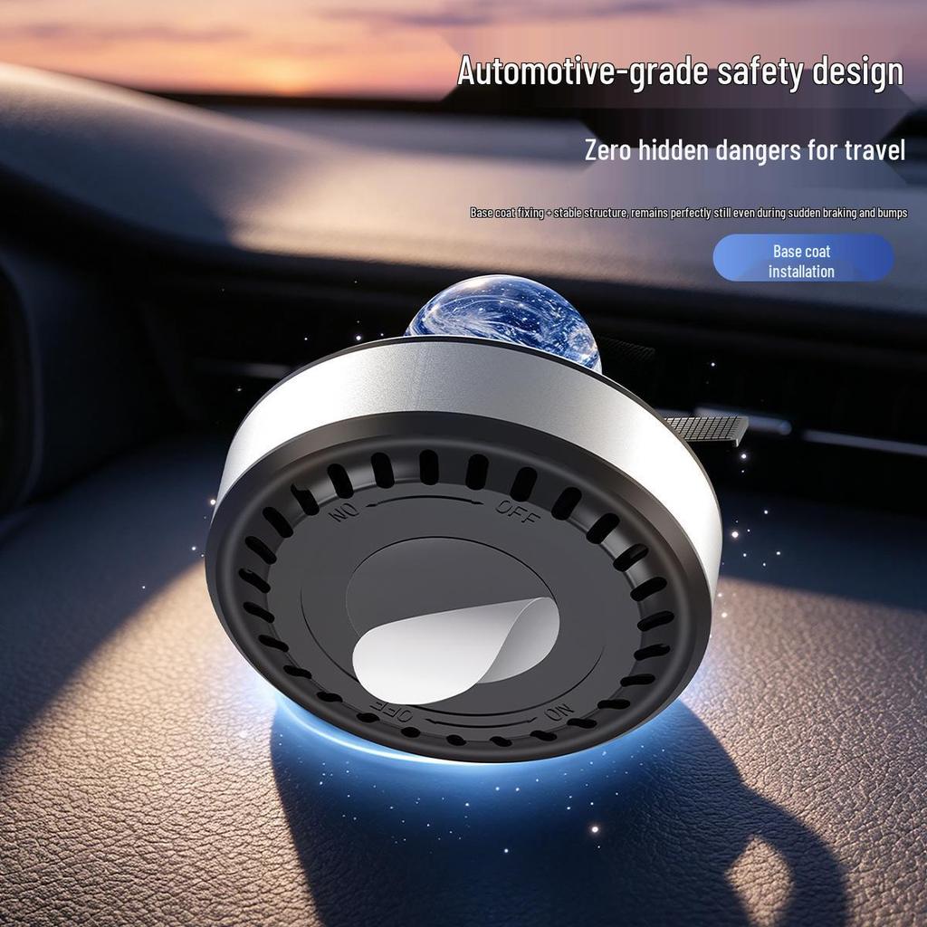 Solar-Powered Rotating Car Air Freshener & Perfume Ornament - Long-Lasting Odor Removal