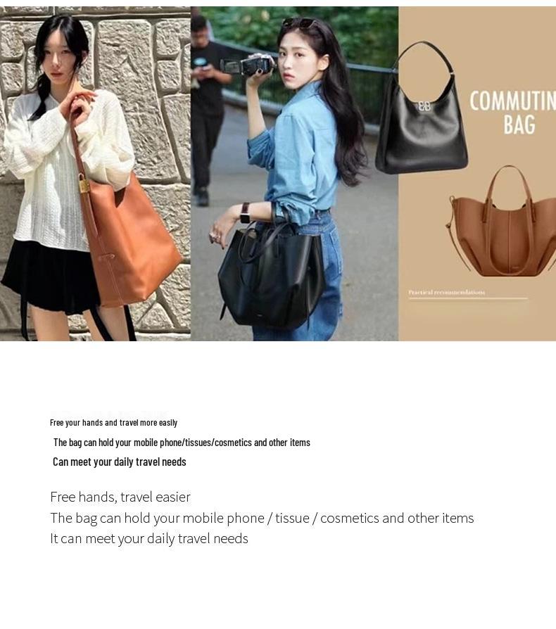 2024 Nový styl Dámská kožená taška tote - Velká kapacita, Lehký luxus, Všestranný design