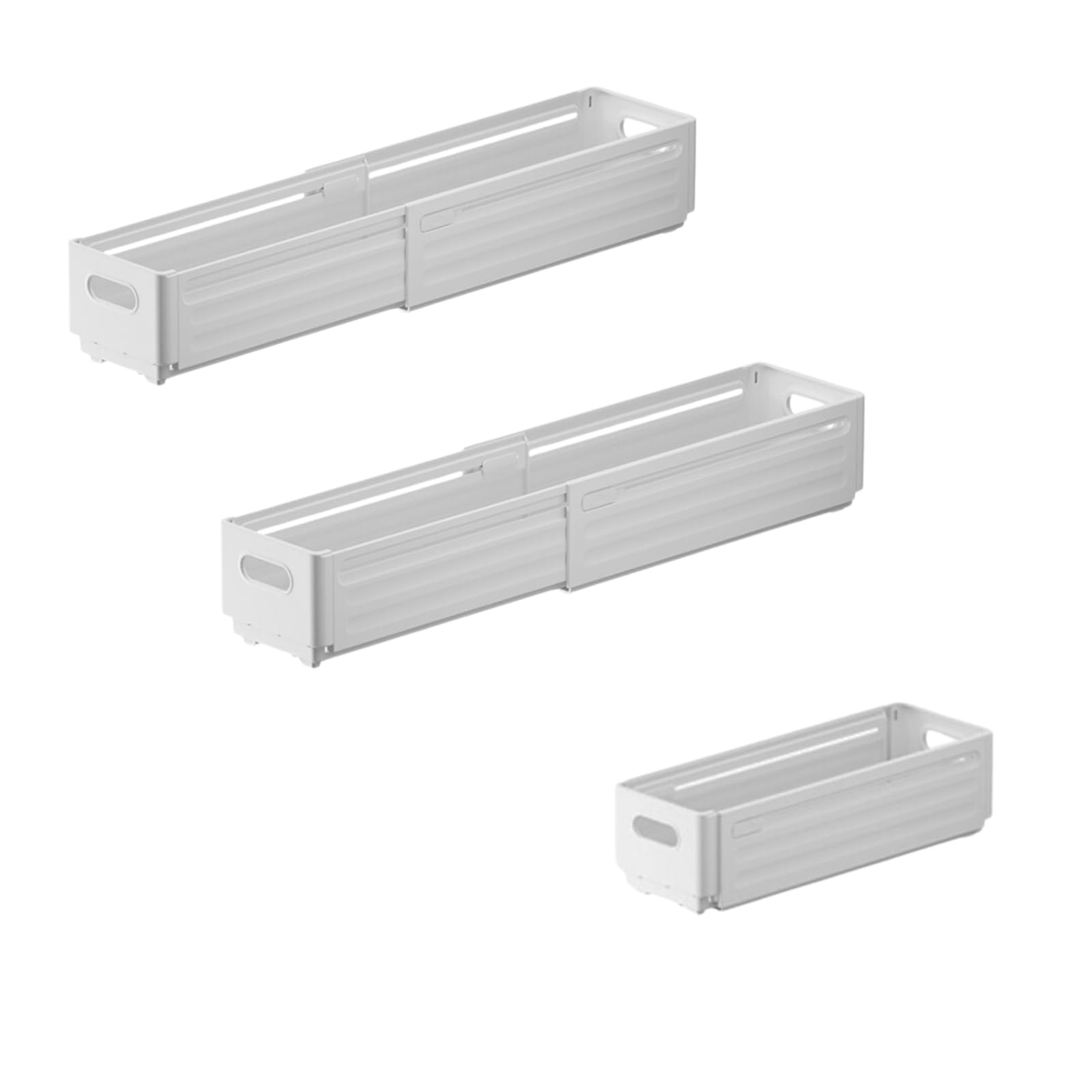 

Haohana Storage Box Drawer Set of 3 Small Items Kitchen Shelf Cutlery Expandable Case Adjustable Expandable Organizing Dividers Refrigerator Closet белый