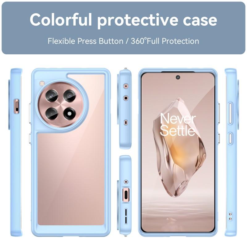 For OnePlus 12R 5G Phone Case WANLONFENG XC Series TPU Acrylic Cover with Tempered Glass (Big Lens Hole)