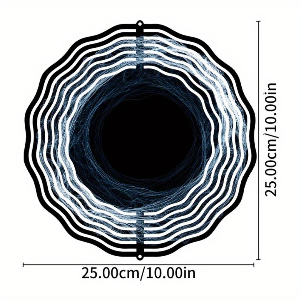10 Inch Black and White Wind Spinner Outdoor Decor 360 Rotating Hook Hanging Garden Ornament for Spring Summer Creative Gift Idea