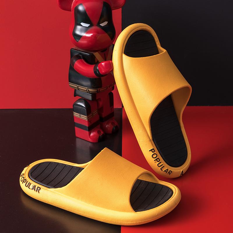 Fashion 2024 Summer Home Men Slippers Simple Black White Lovers Shoes Non-slip Bathroom Slides Flip Flops Indoor Women Platform Slippers