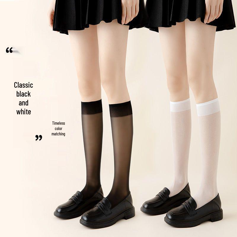 Summer Black Sexy Thin Thigh-High Stockings – High Transparency Over-the-Knee Silk Socks