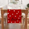 Linen Red Heart Love Valentines Day Table Runner 72 Inches Long Valentine's Day Decor Galentines Day Valentines Day Home Kitchen Dining Room Table