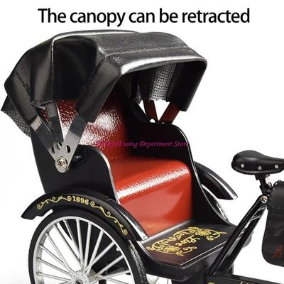 Model Metalic Jinrikisha Rickshaw Vintage Triciclu Colecționabil Replică Pentru Rafturi de Cărți Display Cadou Unic Pentru Adulți