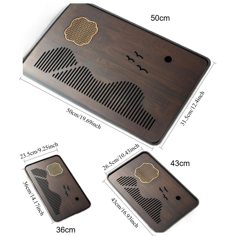 Bamboo Chinese Gongfu Tea Tray Drain Tea Tray Household Small Tea Table with Drainage Water Storage Dry Brewing Platform Tray