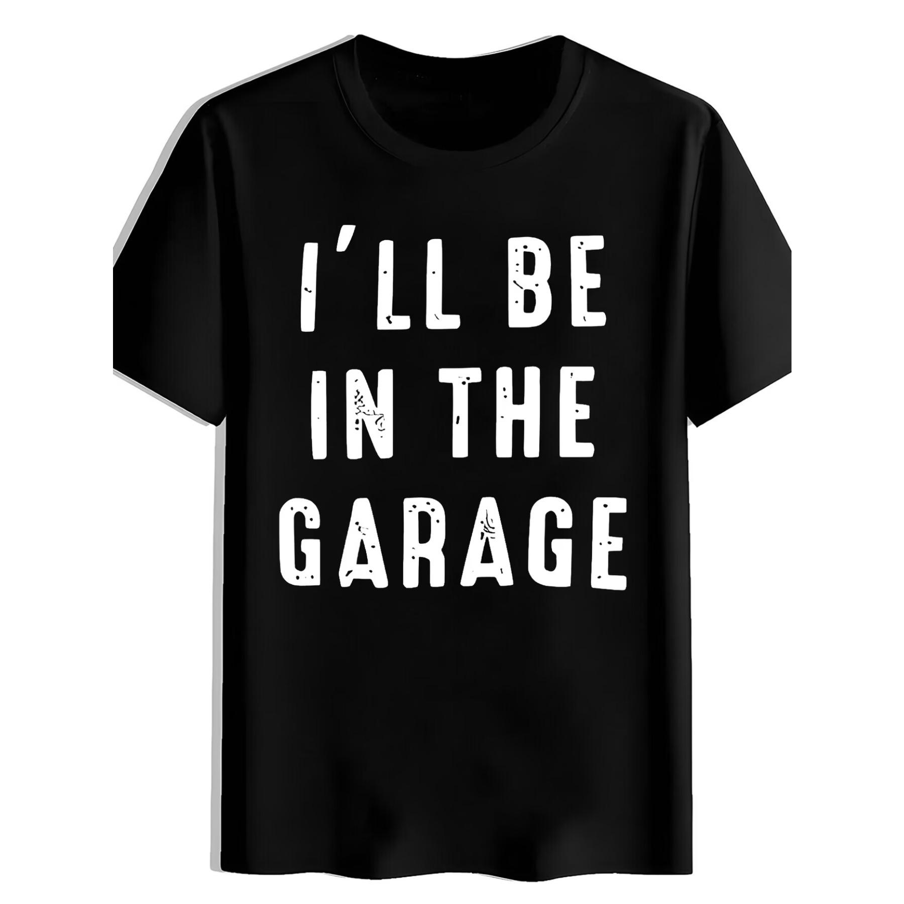 Black Background Print T-Shirt with Uppercase Letters, Perfect for Summer S чёрный