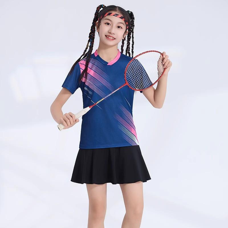 Custom Printed Quick-Dry Badminton Shirt Kids Unisex Sport Top Tennis Pickleball Training Competition Wear
