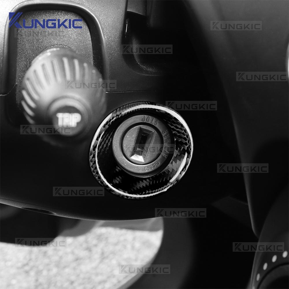 Real Dry Hard Carbon Fiber Sticker For Abarth 595 595C 695 695C 2016 2017 2018 2019 2020-2025 LHD RHD Car Ignition Key Frame