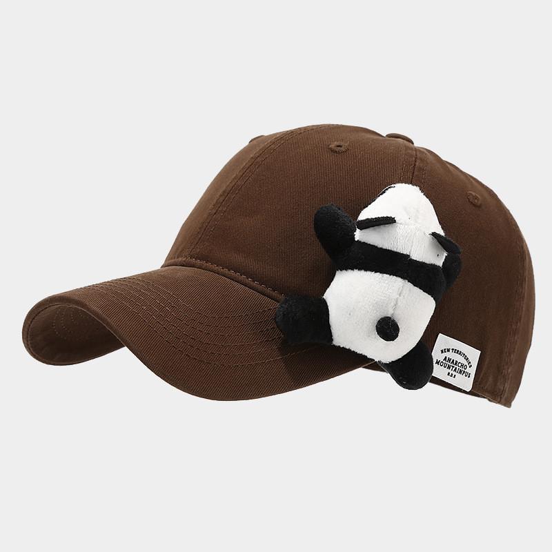 Cute Panda Embroidered Baseball Cap For Women Summer Sun Protection With Curved Brim And Adjustable Strap