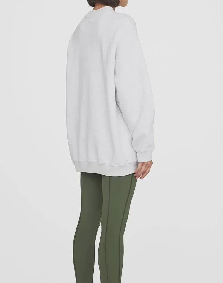 Women's Classic Letter Embroidered Fleece Sweatshirt - 2022 Autumn/Winter Collection
