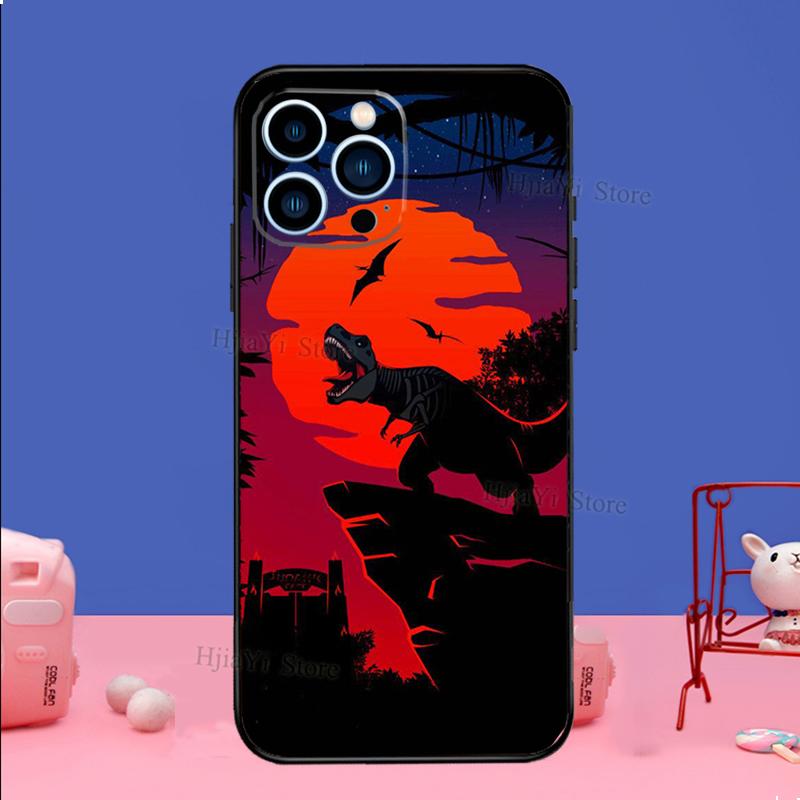 Jurassic Dinosaur Case For iPhone 16 15 13 11 14 Pro Max 12 Mini Plus XR X XS Max Silicone Phone Cover