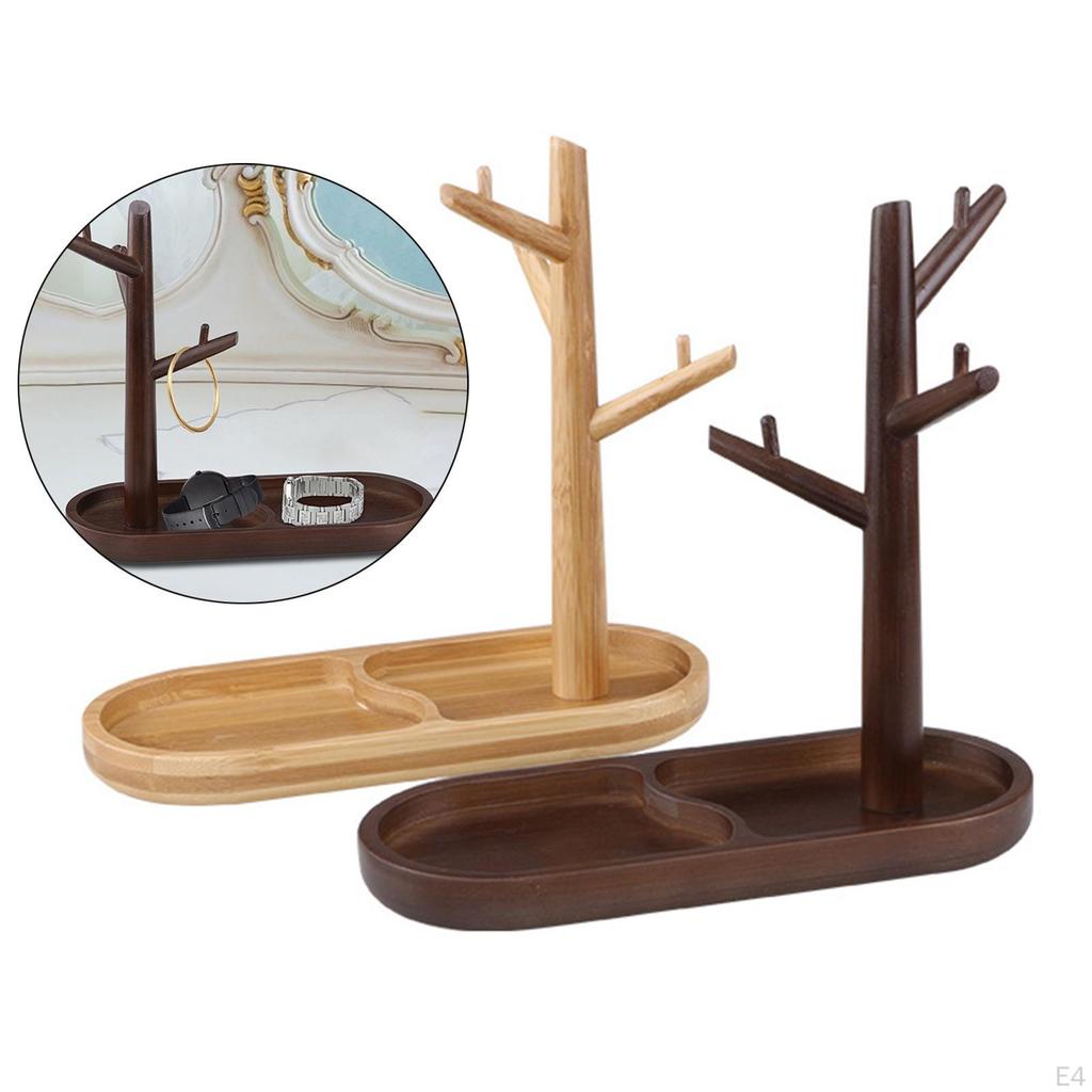 Bamboo Necklace Storage Holder Cufflinks Watch Anklet with Branch Earring Jewelry Stand