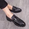 Summer men's shoes British trend casual leather shoes men's patent leather glossy youth Korean version trendy hairstylist trendy shoes men