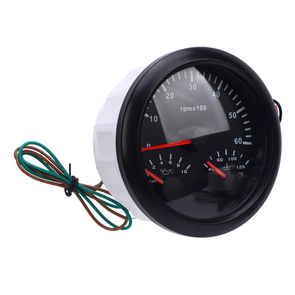 3 In 1 85mm Tachometer   9 to 32V 6000rpm 0 to 10bar Oil Pressure 40 to 120 celsius  Water Temp 7 Color Backlight for Car Boat Truck