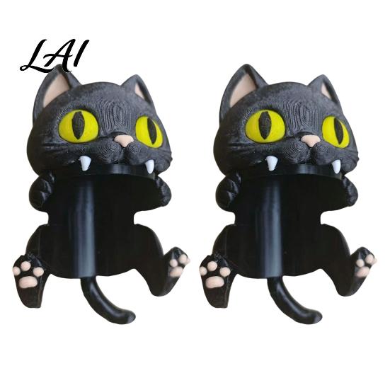 Unique 3D Printed Gift Bat Can Holder Funny Cartoon Vampire Cat Stand Beverage Organizer for Desk Standard Soda Cans Halloween Desktop Decor,