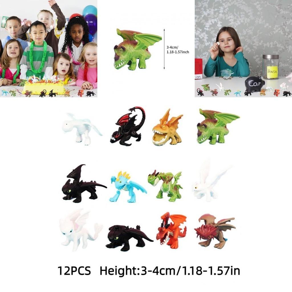123q Set Of 12 Pvc Figures From Popular How To Train Your Dragon Series